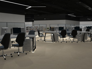 modern simple office Model 3D