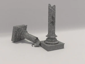 vieja columna rota Modelo 3D