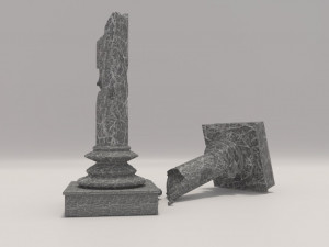 old broken column Model 3D