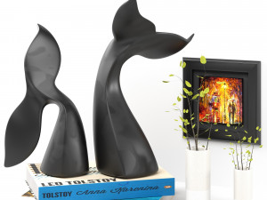 decor set no1 - by 2 piece black menendez whale Modèle 3D