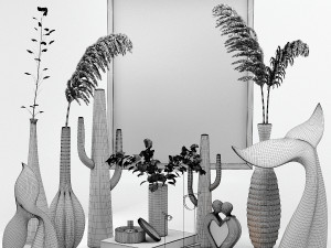 decor set no2 - by metal saguaro cactus sculpture 3D Model