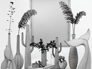 decor set no2 - by metal saguaro cactus sculpture 3D Model