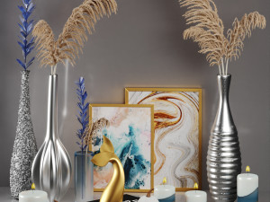 decor set no3- by clean slate scented pillar candle 3Dモデル