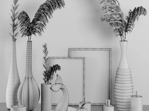 decor set no3- by clean slate scented pillar candle 3D Model
