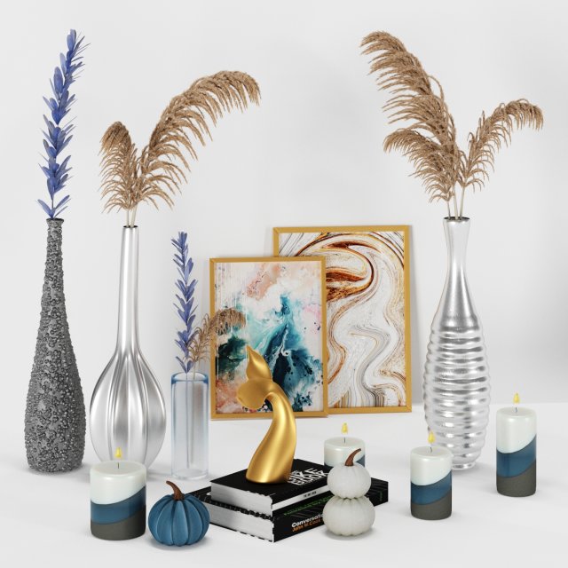 decor set no3- by clean slate scented pillar candle 3Dモデル .c4d .max .obj .3ds .fbx .stl .blend 