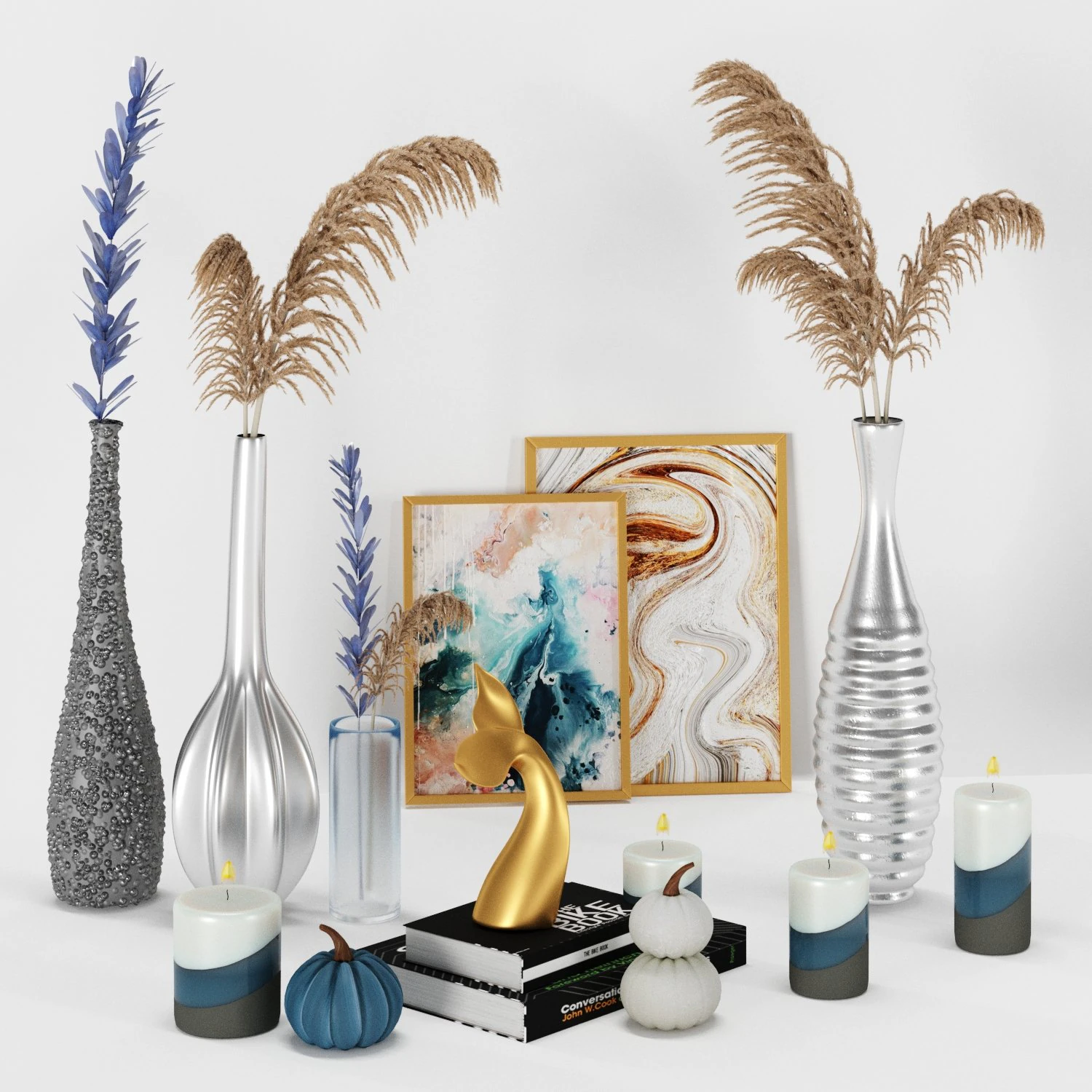 decor set no3- by clean slate scented pillar candle 3D Model .c4d .max .obj .3ds .fbx .stl .blend 