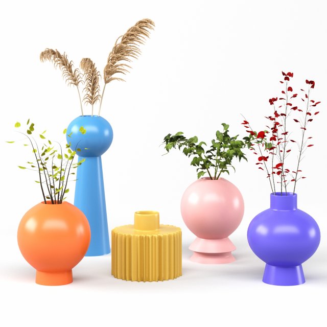 set vases-no1- dei qi simple ceramic vase Model 3D .c4d .max .obj .3ds .fbx .stl .blend 
