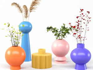 set vases-no1- dei qi simple ceramic vase 3D Models
