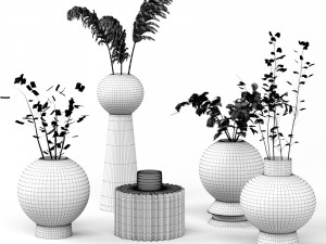 set vases-no1- dei qi simple ceramic vase Model 3D