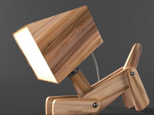 dogi adjustable wooden table lamp 3D मॉडल