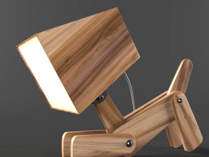 dogi adjustable wooden table lamp 3D Model