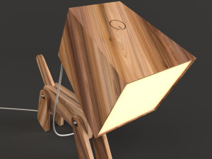 dogi adjustable wooden table lamp 3D मॉडल