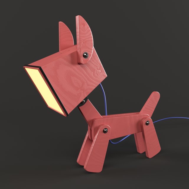 dogi adjustable wooden table lamp 3D 模型 .c4d .max .obj .3ds .fbx .stl .blend 