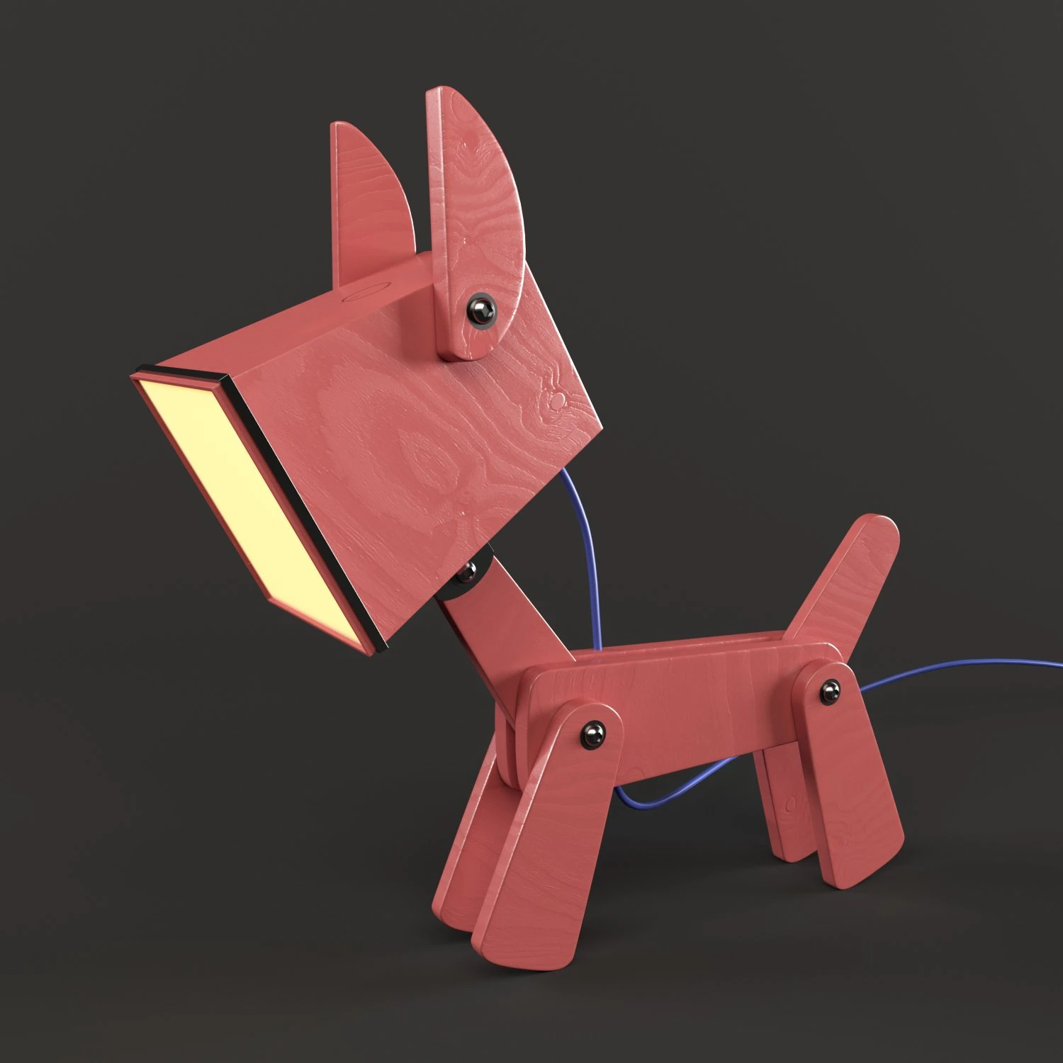 dogi adjustable wooden table lamp 3D Model .c4d .max .obj .3ds .fbx .stl .blend 
