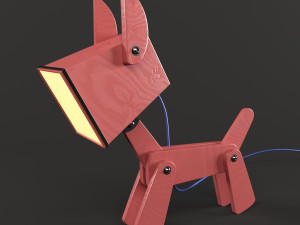 dogi adjustable wooden table lamp 3D Model