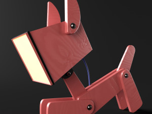 dogi adjustable wooden table lamp 3D 模型