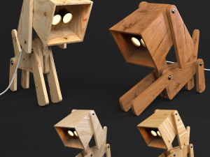 dogi adjustable wooden table lamp 3D Model