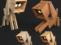 dogi adjustable wooden table lamp 3D मॉडल