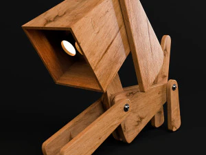 dogi adjustable wooden table lamp 3D Model