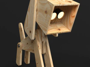 dogi adjustable wooden table lamp 3D Model