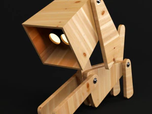 dogi adjustable wooden table lamp 3D Model