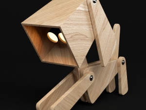 dogi adjustable wooden table lamp 3D 模型