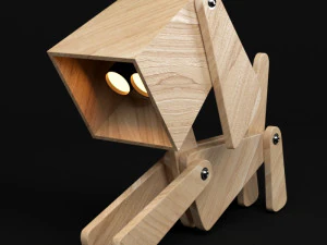 dogi adjustable wooden table lamp 3D Model