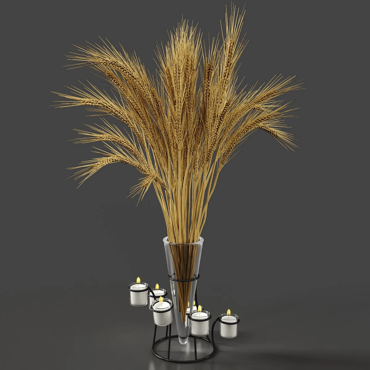 set vases-no3- glass candle vase 3D Model .c4d .max .obj .3ds .fbx .stl .blend 