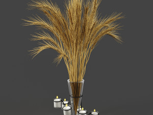 set vases-no3- glass candle vase 3Dモデル