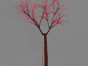 osaka red artificial cherry tree 3D Model