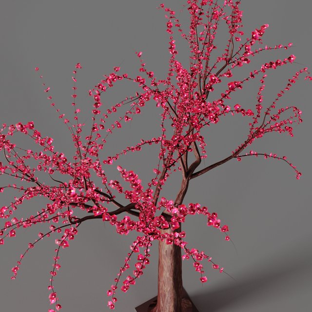osaka red artificial cherry tree 3D Model .c4d .max .obj .3ds .fbx .stl .blend 