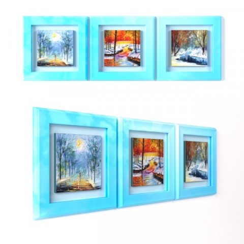 winter frams - 3 pieces Modèle 3D .c4d .max .obj .3ds .fbx .stl .blend 