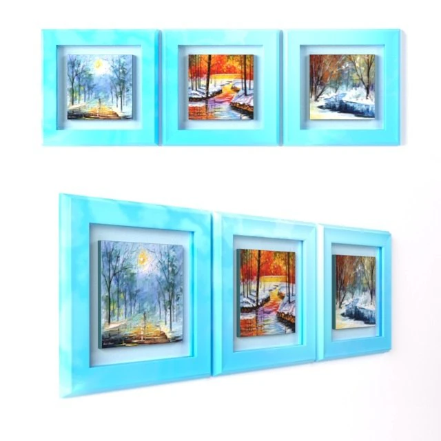 winter frams - 3 pieces 3D Model .c4d .max .obj .3ds .fbx .stl .blend