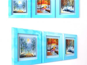 ramki zimowe - 3 sztuki Model 3D