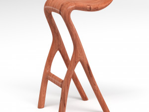 wooden chair bar Model 3D