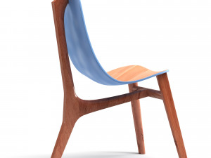 blue and green chair wood 3Dモデル