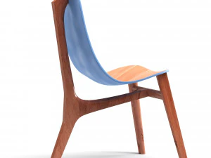blue and green chair wood 3D Model