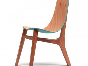 blue and green chair wood 3D Model
