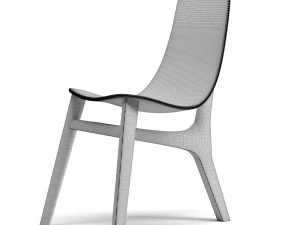 blue and green chair wood 3D Model