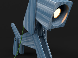 two puppy shaped wooden table lamp Modelo 3D