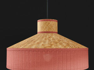 woven linen and rattan pendant lamp 3D 모델