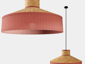 woven linen and rattan pendant lamp 3D 模型