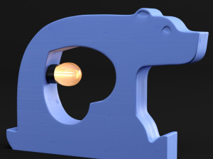 bear wooden table lamp Model 3D