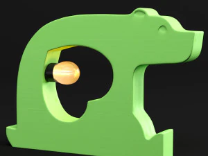 bear wooden table lamp 3D Model