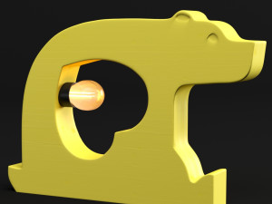 bear wooden table lamp Model 3D