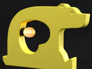 bear wooden table lamp 3D Model