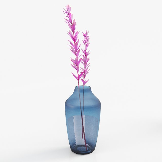 set vases-no4- glass blue vase Modelo 3D .c4d .max .obj .3ds .fbx .stl .blend 