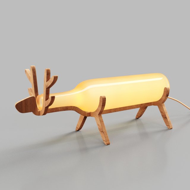 deer table lamp Modelo 3D .c4d .max .obj .3ds .fbx .stl .blend 