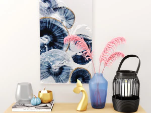 decor set-no4- by gray glass and blue vase 3D Model