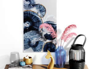 decor set-no4- by gray glass and blue vase 3D 모델
